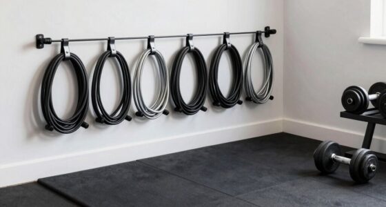 organized fitness equipment cables