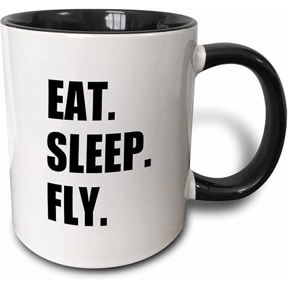 Eat Sleep Fly Pilot Mug 11oz Two Tone Black