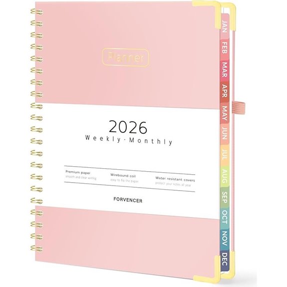 Forvencer 2026 Planner Weekly & Monthly Organizer Pink