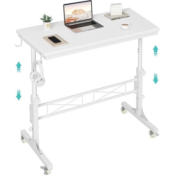 Portable Treadmill Desk with Wheels and Adjustable Height