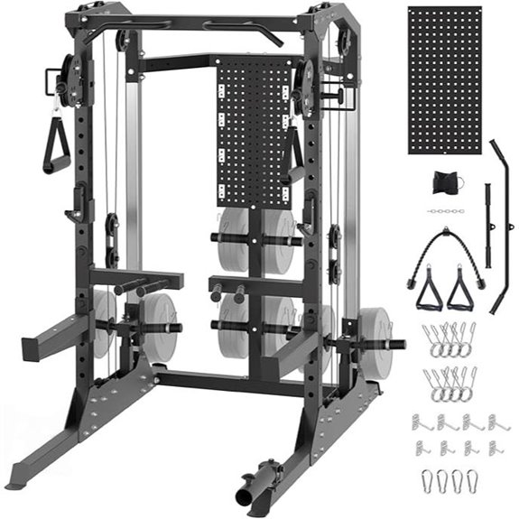 GarveeLife Power Cage with Pulley and Attachments