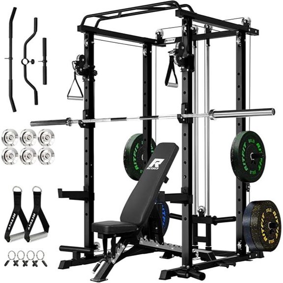 RitFit Power Cage with Attachments and Storage