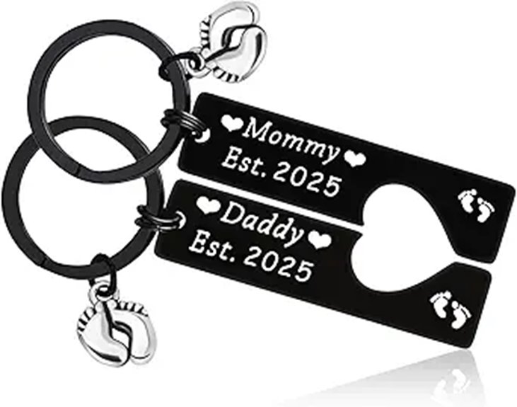 Pregnancy Announcement Jewelry Keychain Set for Parents