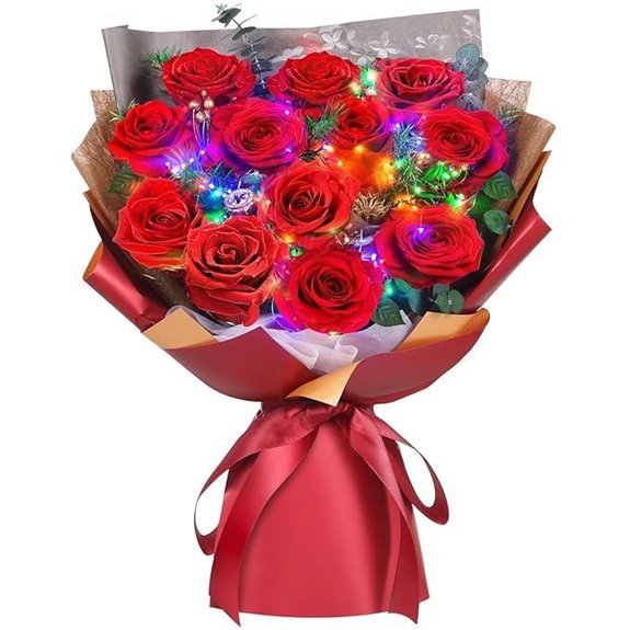 ADDWel 12 Preserved Red Roses Bouquet for Gifts