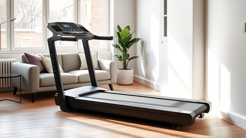 quiet compact treadmill features
