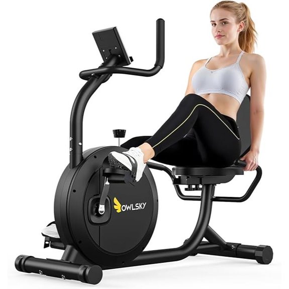 OWLSKY Recumbent Exercise Bike with 16 Resistance Levels