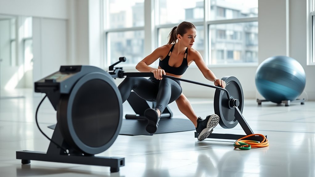 rowing plus varied exercises