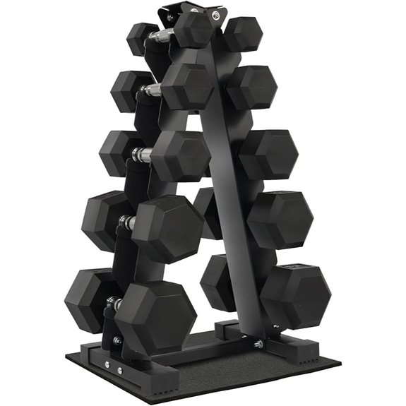 rubber coated dumbbell rack