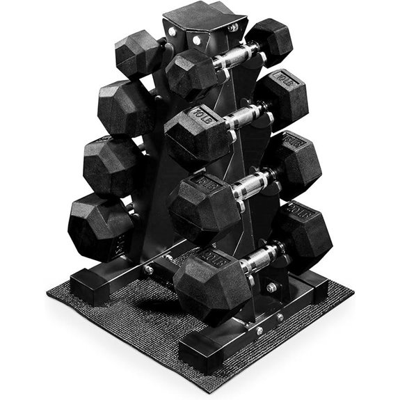 rubber coated dumbbell set