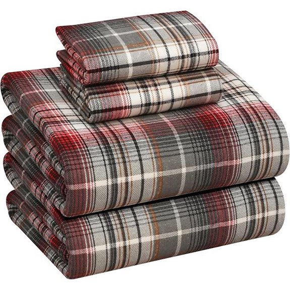 RUVANTI Queen Flannel Sheets 4-Piece Soft & Breathable