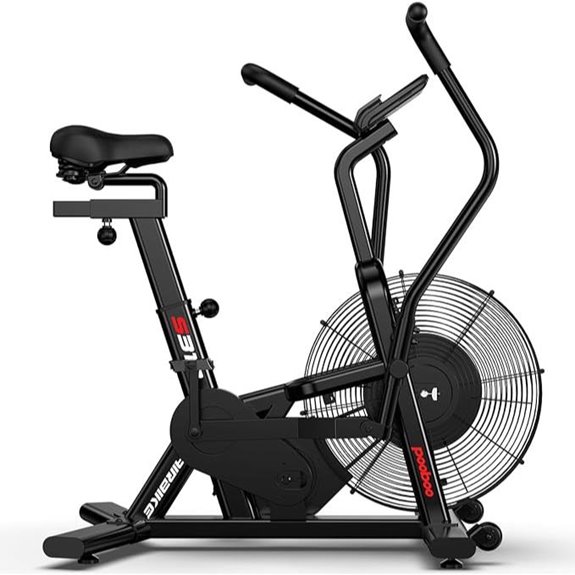 Pooboo Stationary Exercise Bike with Air Resistance