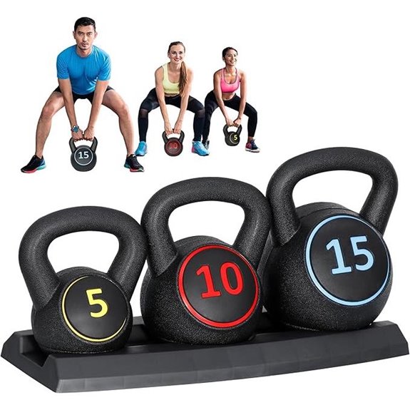 ZENY 3-Piece Kettlebell Set with Storage Rack