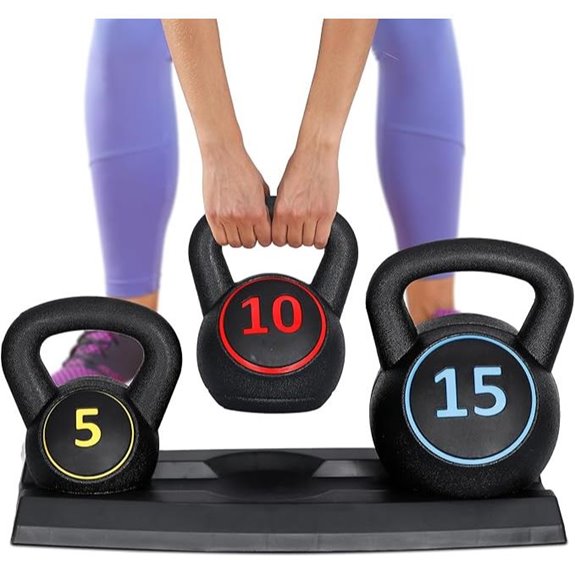 F2C 3-Piece Kettlebell Set with Storage Rack