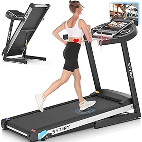 SYTIRY Incline Treadmill with Touchscreen and TV