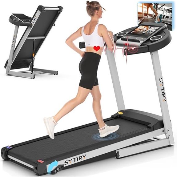 SYTIRY Incline Treadmill with Touchscreen and Virtual Sports