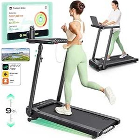 UREVO Treadmill with Standing Desk and HIIT Programs