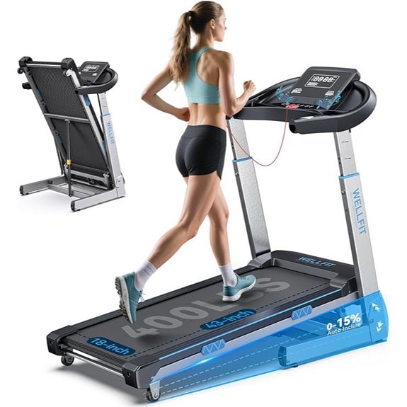 WELLFIT Treadmill with Incline Voice Control Remote