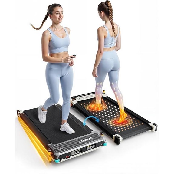 FUNRAY 2-in-1 Under Desk Treadmill with Incline