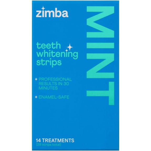 Zimba Teeth Whitening Strips 28 Mint Strips Vegan Safe