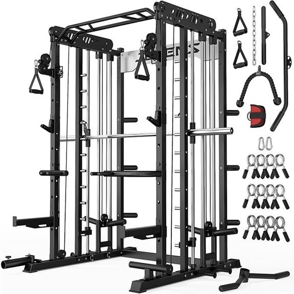 Multi-Function Home Gym Smith Machine with Cables