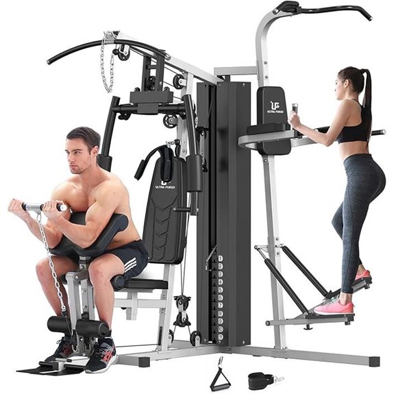 Multifunctional Home Gym Equipment with Pulley System