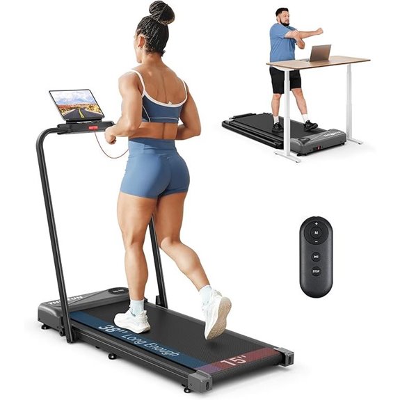 THERUN Walking Pad Treadmill with Handles and Remote