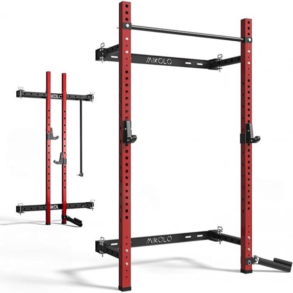 Mikolo Folding Wall-Mounted Squat Rack with Attachments