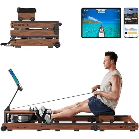 KINGSMITH Water Rowing Machine with LCD & App