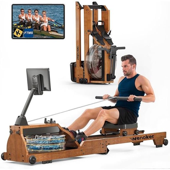 WENOKER Water Rowing Machine with Monitor and Bluetooth