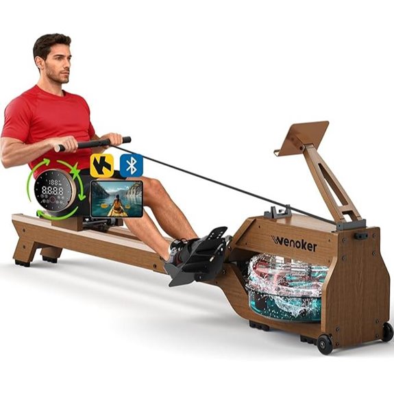 Water Rowing Machine with LCD Bluetooth and Comfortable Seat