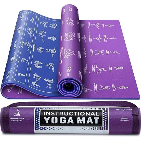 Instructional Yoga Mat with Poses and Exercises