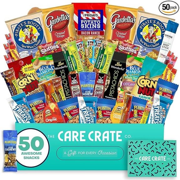 Men's Hearty Snack Box Care Package (50 Pieces)