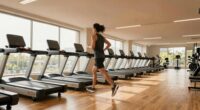 relaxed indoor running stride