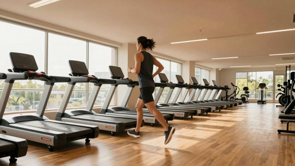 relaxed indoor running stride
